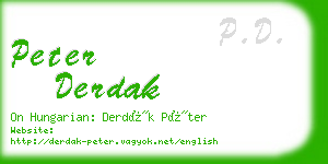 peter derdak business card